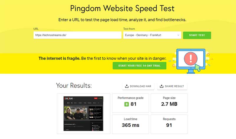 Performance Solution 10 Screenshot Tools.pingdom.com 2020.06 1